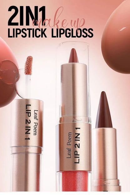 2-in-1 Lip Gloss & Liner Pen – Mirror Shine + Matte Contour