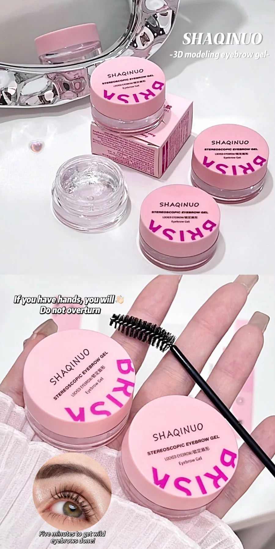 3D Brow Styling Soap – Clear Gel for Natural, Fluffy Eyebrows
