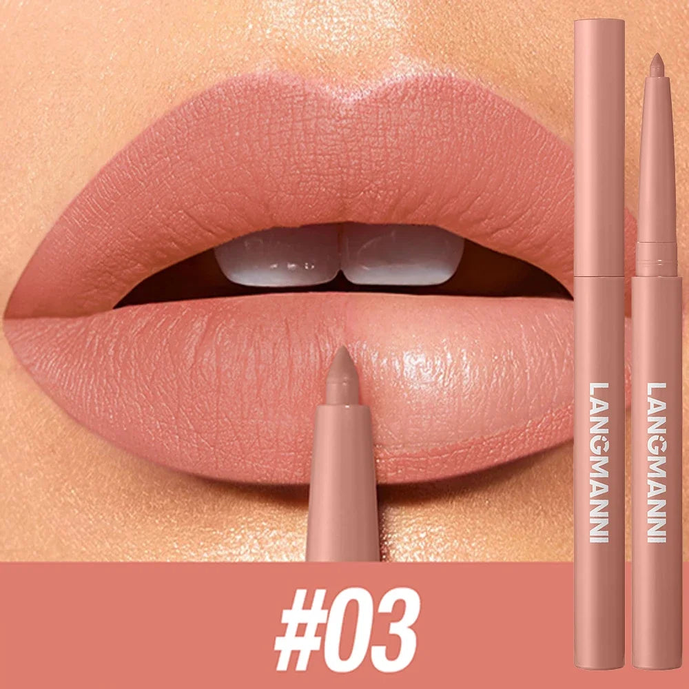Velvet Matte Lip Liner – Waterproof, Non-Stick, 12 Natural Shades