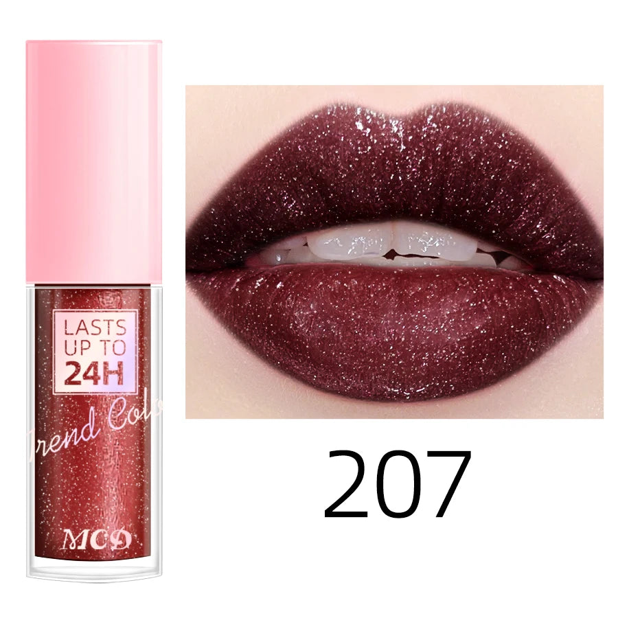 18-Shade Glitter Lip Glaze – Moisturising, Long-Lasting & Plumping