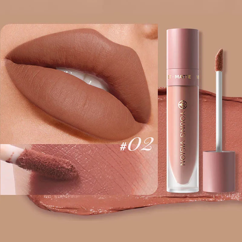 8-Colour Matte Velvet Lip Gloss – Waterproof, Plumping & Long-Lasting