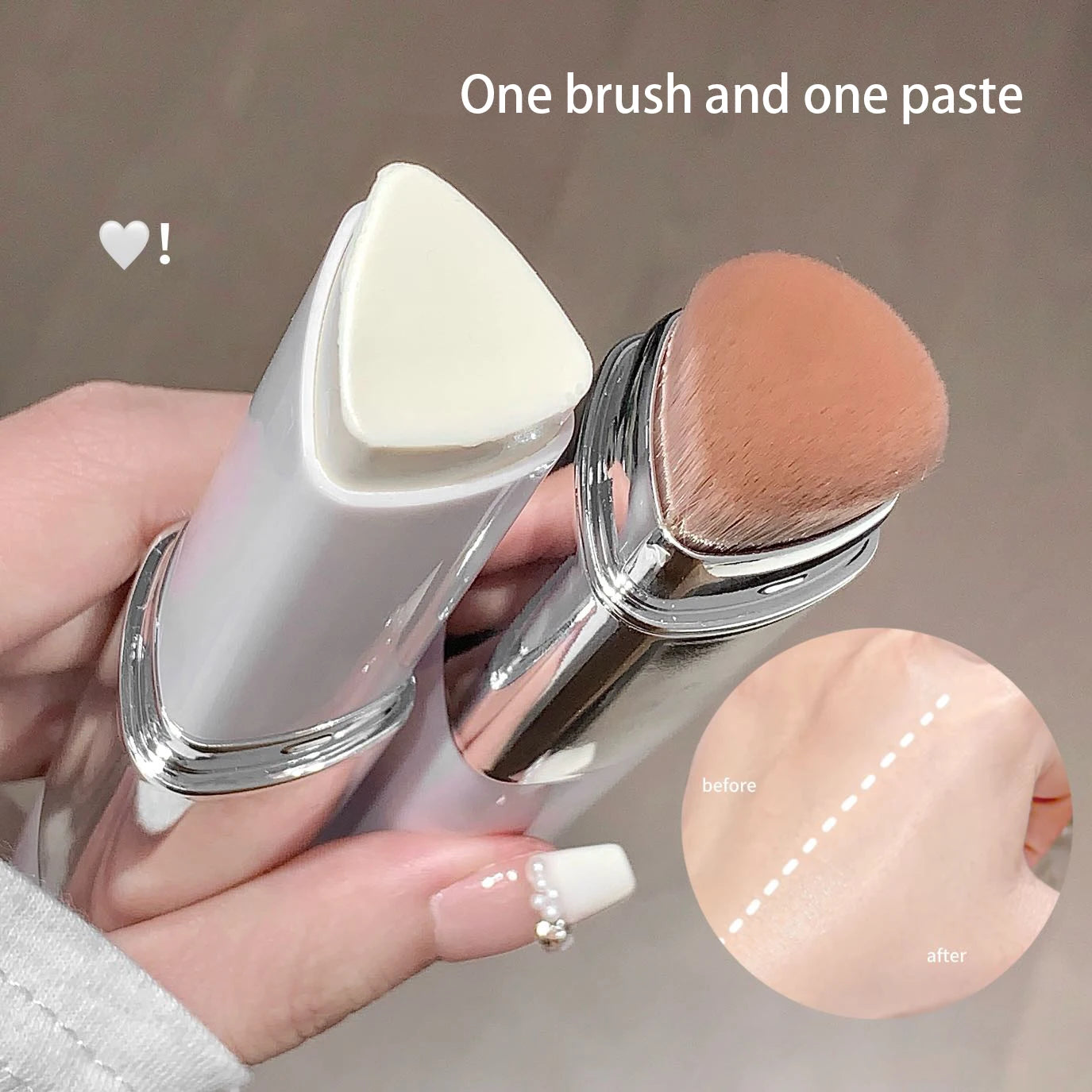 Dual Purpose Brush Head Foundation Make-up Stick, Light and Smooth, Lasting Coverage, Covering the Face Foundation Make-up, Crea