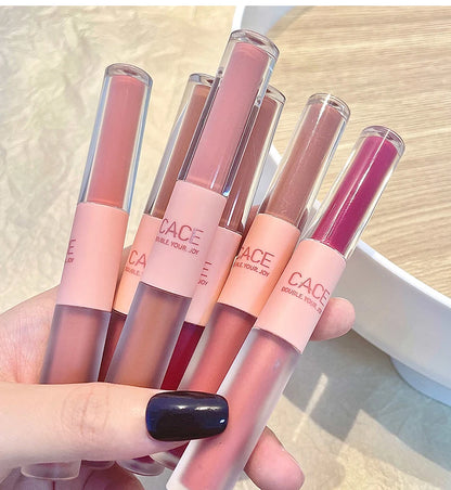 Dual-Ended Lip Gloss – Matte & Mirror Gloss Finish