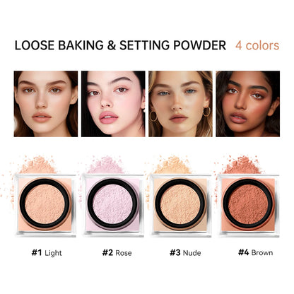 Waterproof Matte Setting Powder – Oil Control, Brightening & Long-Lasting