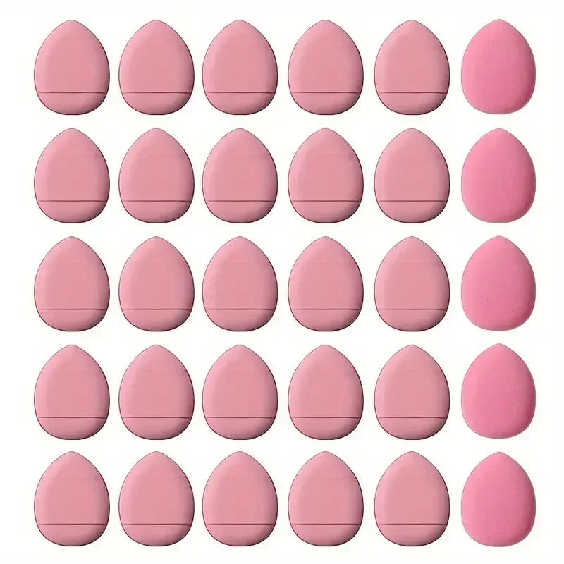 50-Piece Personalized Mini Fingertip Powder Puff Set (Pink) – Foundation & Concealer Finger Pad Sponge for Makeup