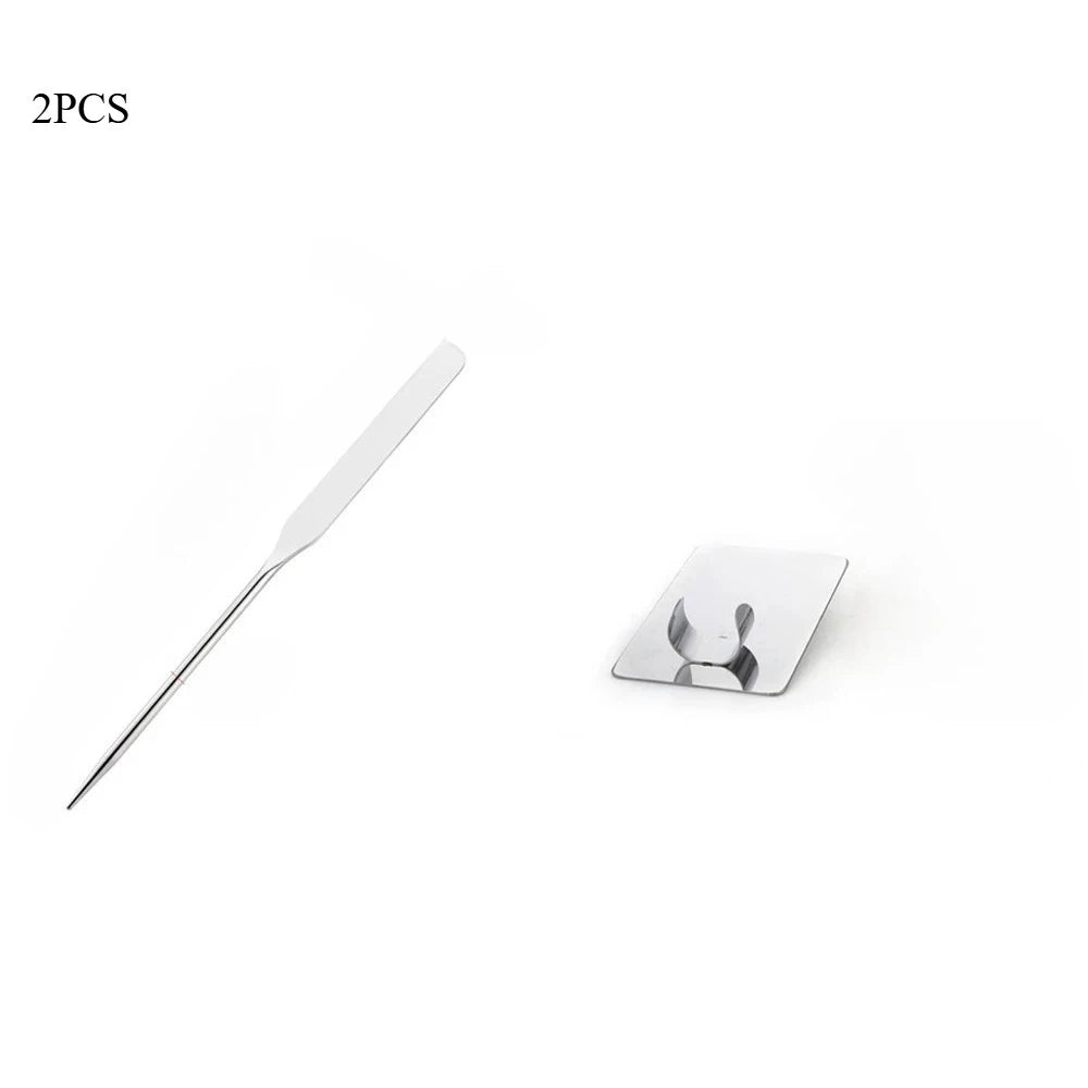 2PC  Toner Makeup Mixing Mixing Stick Foundation Cream Mixing Cosmetic Make Up Tool Stainless Steel Palette Tray Rod Set Spatula