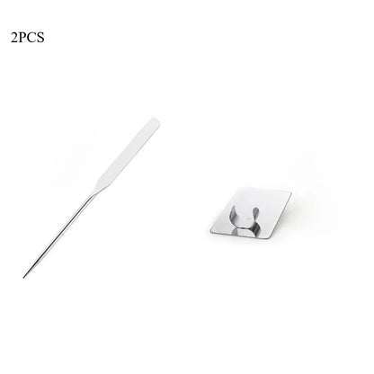 2PC  Toner Makeup Mixing Mixing Stick Foundation Cream Mixing Cosmetic Make Up Tool Stainless Steel Palette Tray Rod Set Spatula