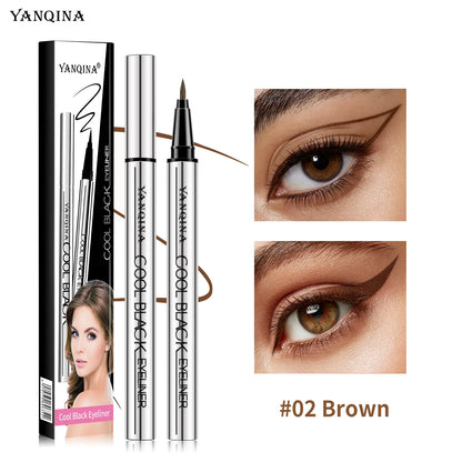 Black Brown Eyeliner Pen Waterproof Sweatproof Long Lasting No Smudge Liquid Eyeliner Eye Makeup Tool for Beginners