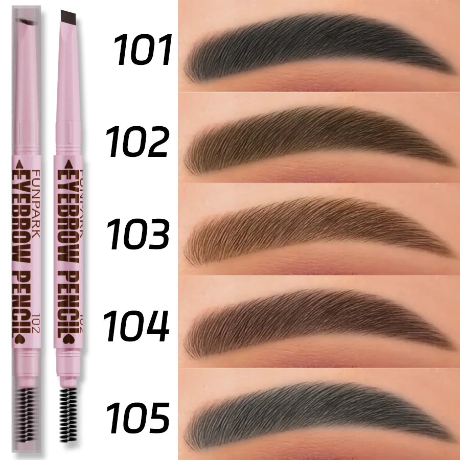 2-in-1 Waterproof Eyebrow Pencil with Brush – 5 Natural Shades