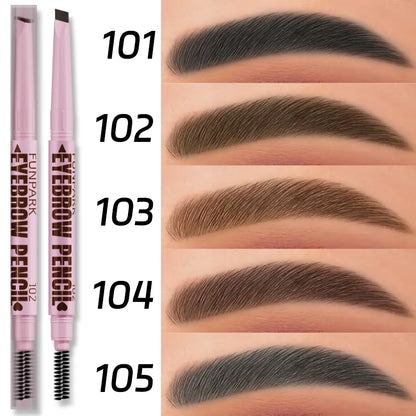 2-in-1 Waterproof Eyebrow Pencil with Brush – 5 Natural Shades