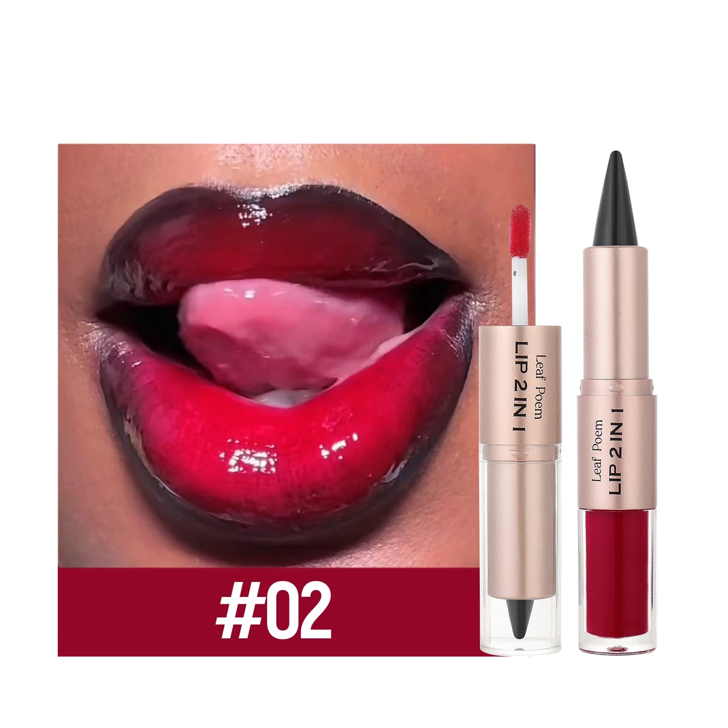 2-in-1 Lip Gloss & Liner Pen – Mirror Shine + Matte Contour
