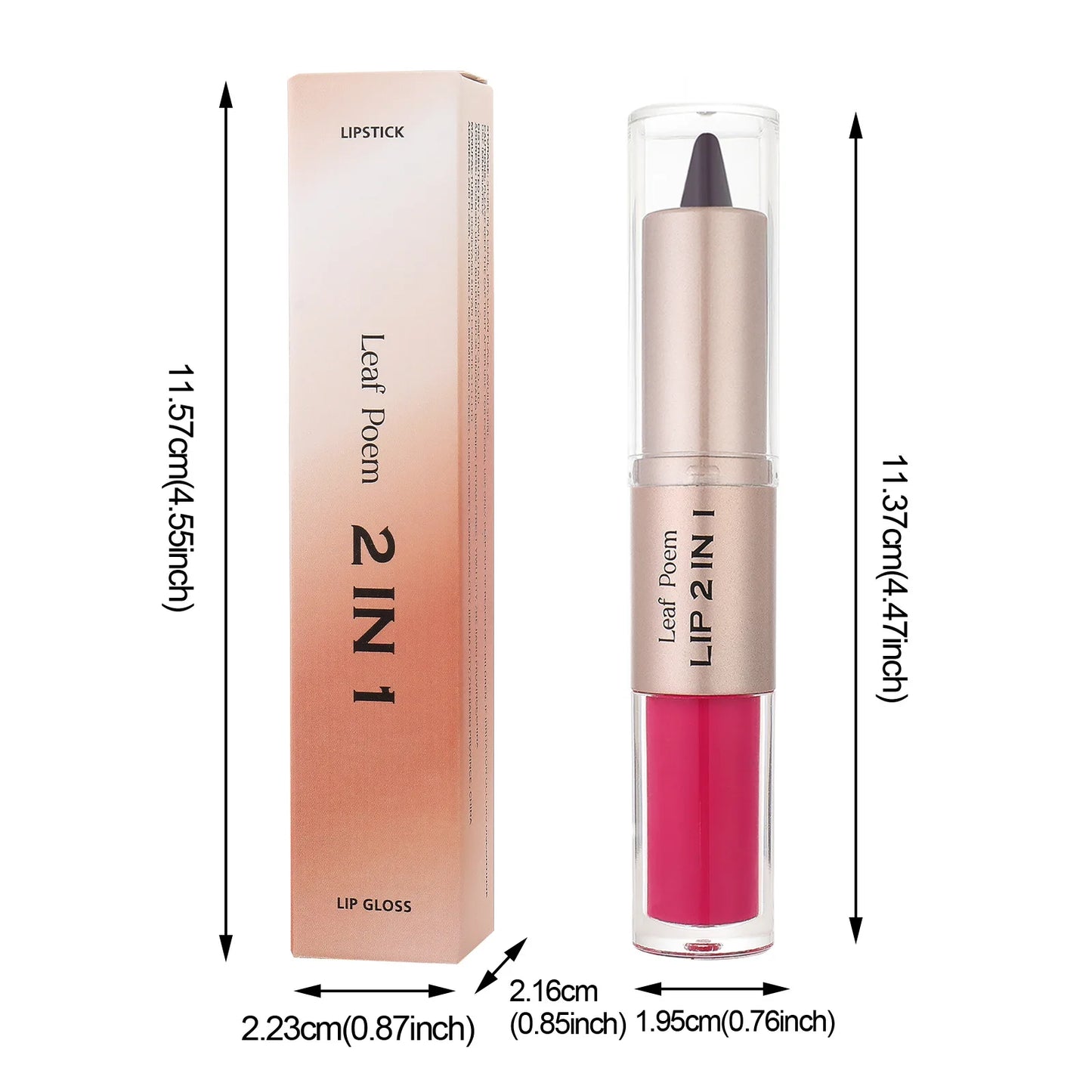 2-in-1 Lip Gloss & Liner Pen – Mirror Shine + Matte Contour