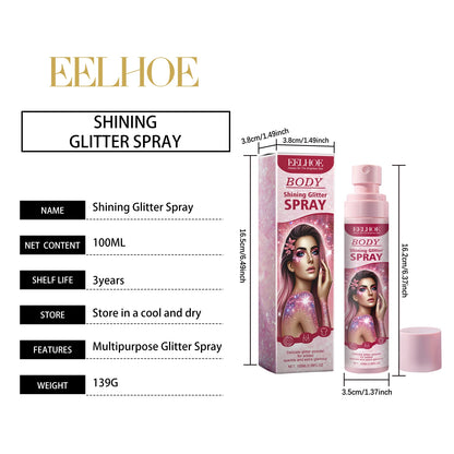 Glitter Body & Hair Spray – Quick-Dry Shimmer for Parties & Events, 100ml