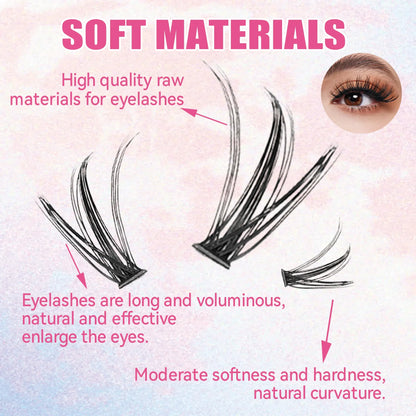 DIY Lash Extension Kit – 200-Piece Cluster Set with Bond & Seal