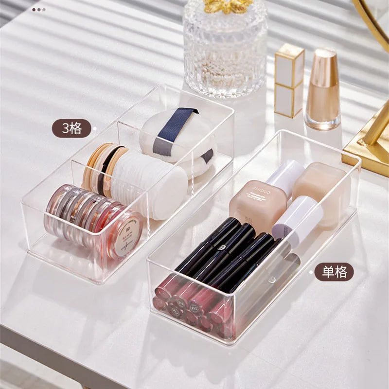 Acrylic Makeup Storage Organiser – Clear Vanity Display for Lipstick, Brushes & Tools
