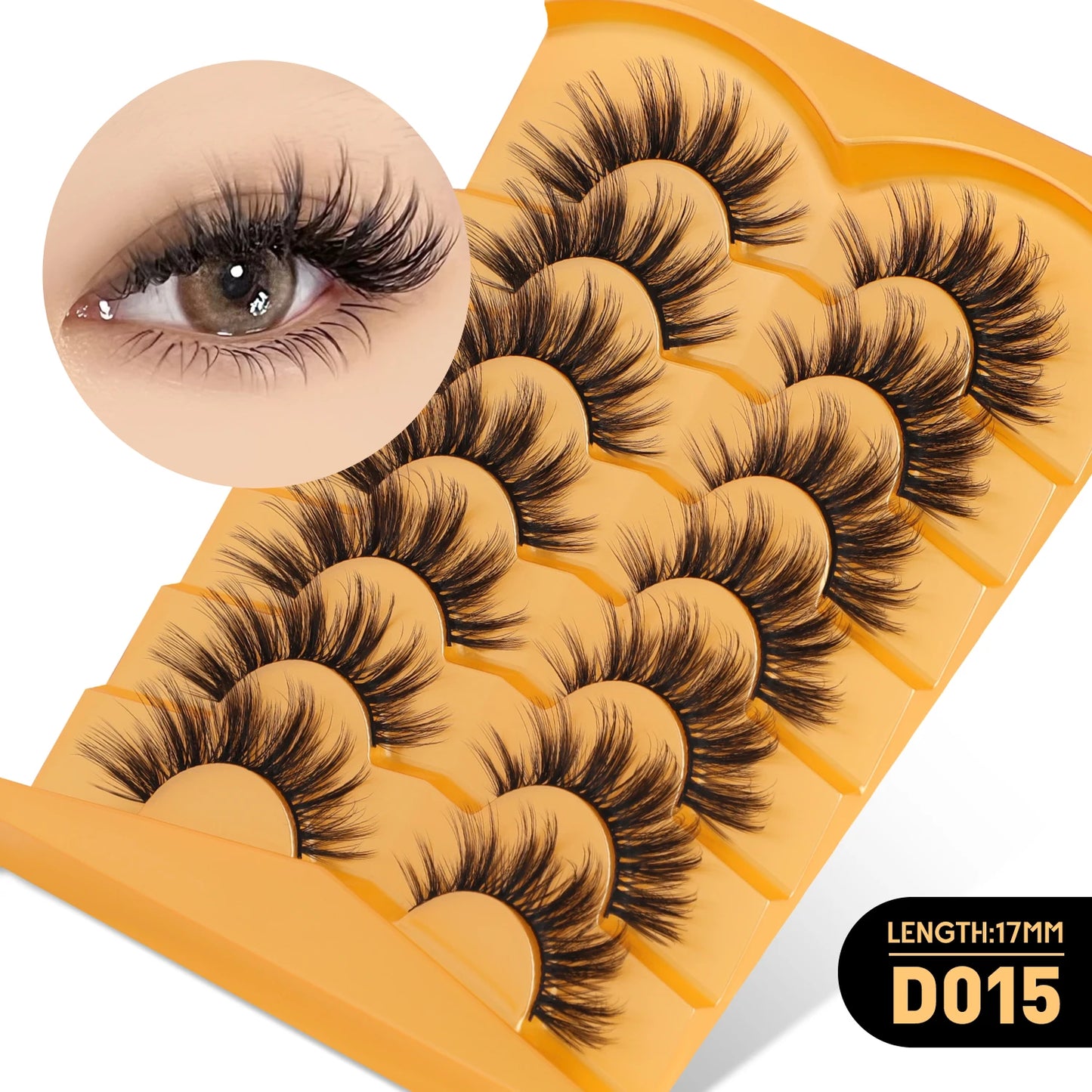 Natural Half Lashes – Wispy Cat Eye Style, Faux Mink Strip