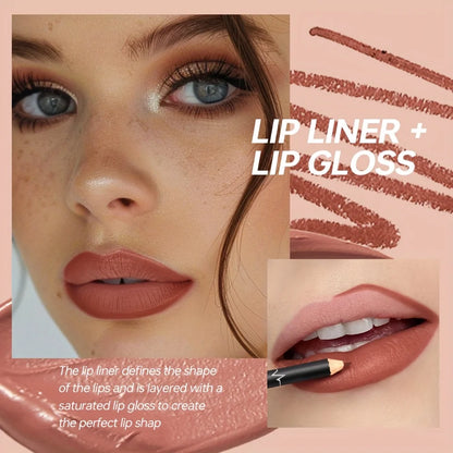 Waterproof Long-Lasting Lip Liner Set - waterproof and long-lasting, non-fading, easy to apply, highly saturated color