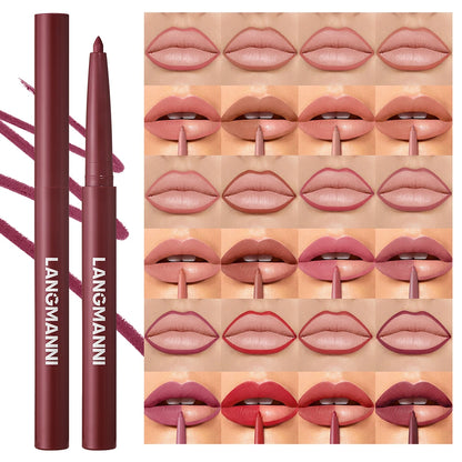 Velvet Matte Lip Liner – Waterproof, Non-Stick, 12 Natural Shades