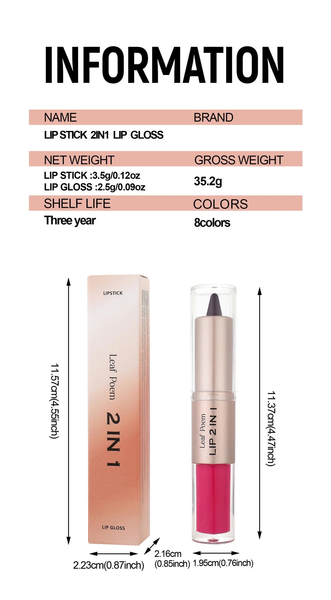 2-in-1 Lip Gloss & Liner Pen – Mirror Shine + Matte Contour