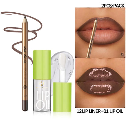 Lip Liner & Lip Oil Duo Set – Ombré Effect, Moisturising & Long-Lasting