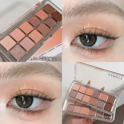 12-Colour Matte Eyeshadow Palette – Earth Tones, Long-Lasting & Blendable