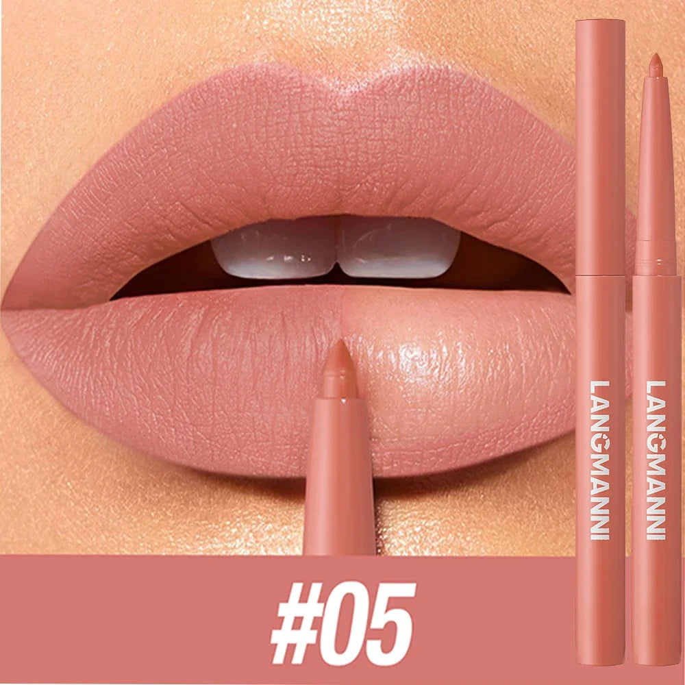 Velvet Matte Lip Liner – Waterproof, Non-Stick, 12 Natural Shades