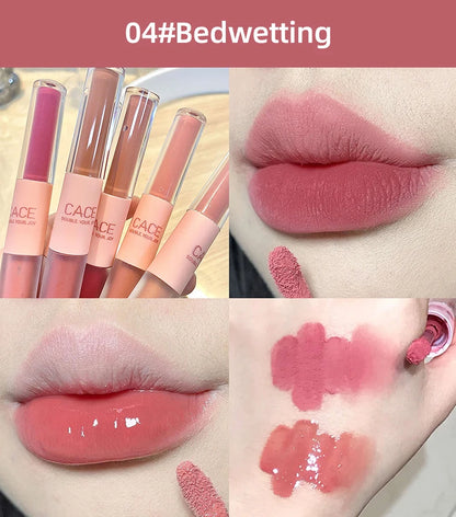 Dual-Ended Lip Gloss – Matte & Mirror Gloss Finish