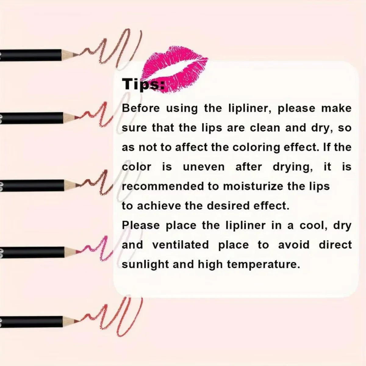 6-Color Waterproof Matte Lip Liner - Long-Lasting, Non-Transfer Formula, Matte Finish, 6 Versatile Shades