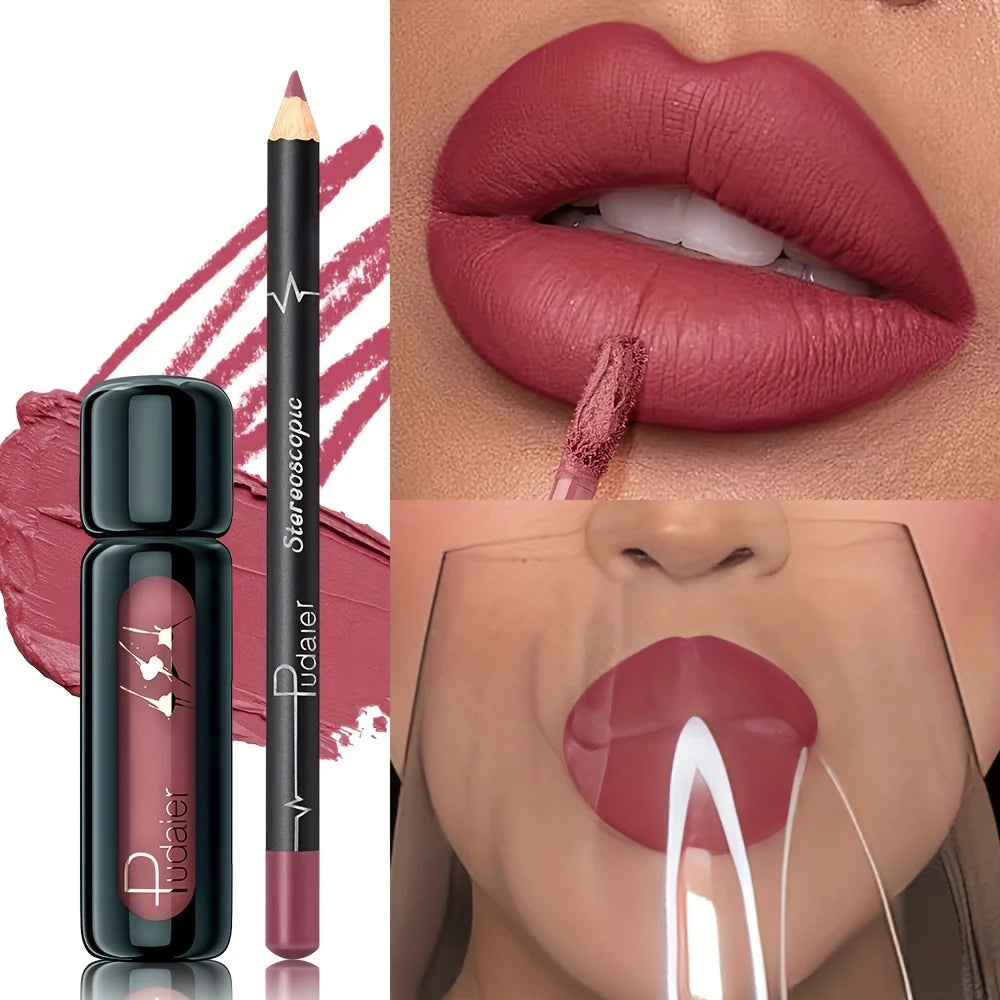 Waterproof Long-Lasting Lip Liner Set - waterproof and long-lasting, non-fading, easy to apply, highly saturated color
