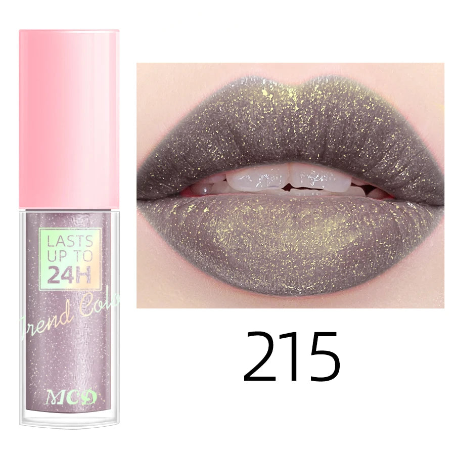 18-Shade Glitter Lip Glaze – Moisturising, Long-Lasting & Plumping