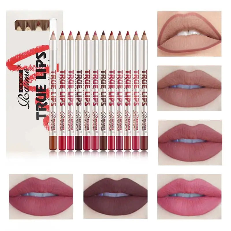 12-Piece Professional Lip Kit – Lipstick, Liner & Gloss Collection