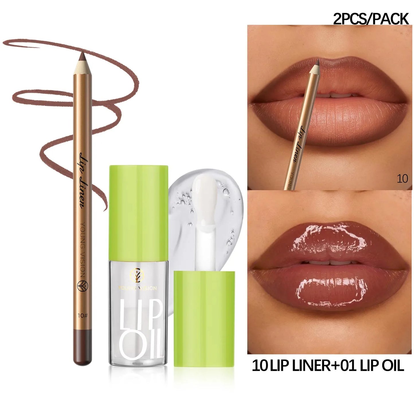 Lip Liner & Lip Oil Duo Set – Ombré Effect, Moisturising & Long-Lasting