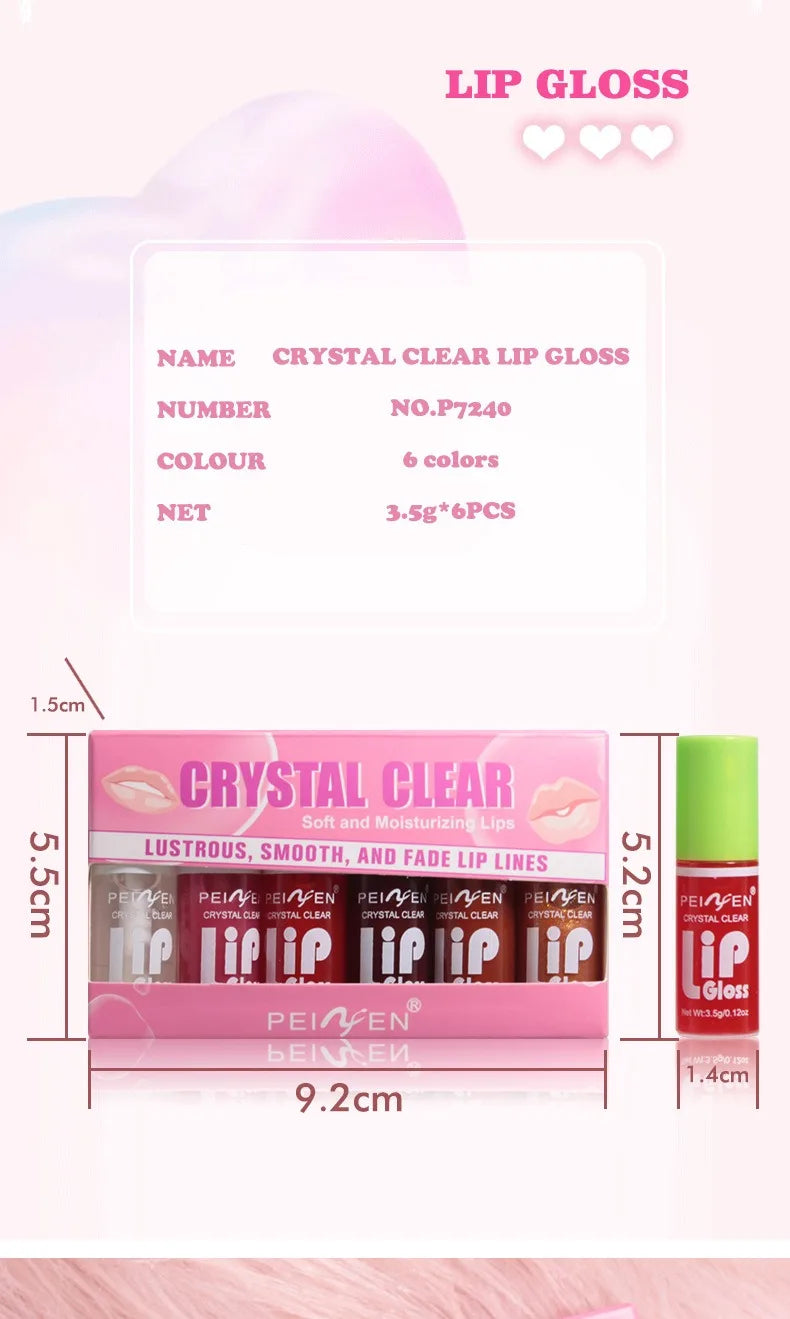 6-Piece Hydrating Lip Gloss Gift Set – Plumping, Glossy & Moisturising