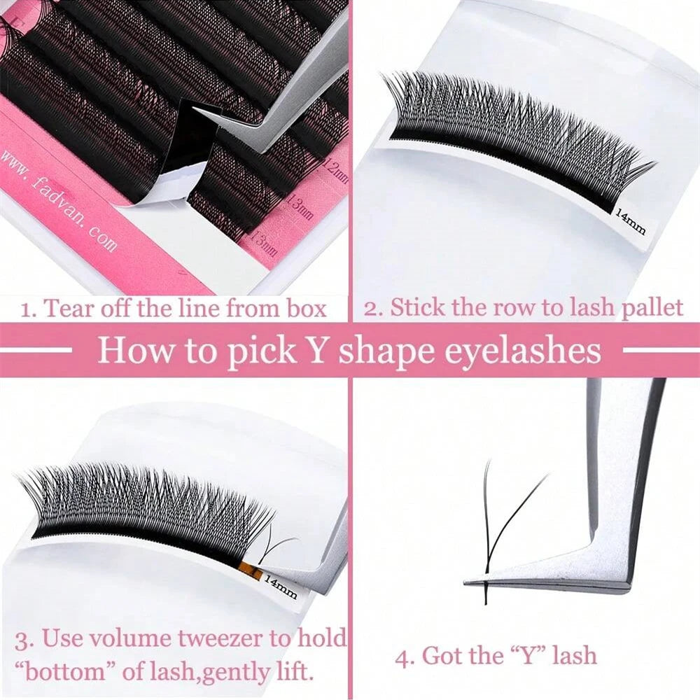 Professional Volume Lash Extensions – Premade YY Fans, Multiple Lengths