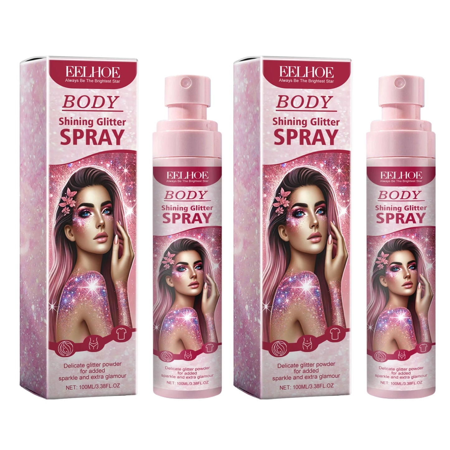 Glitter Body & Hair Spray – Quick-Dry Shimmer for Parties & Events, 100ml